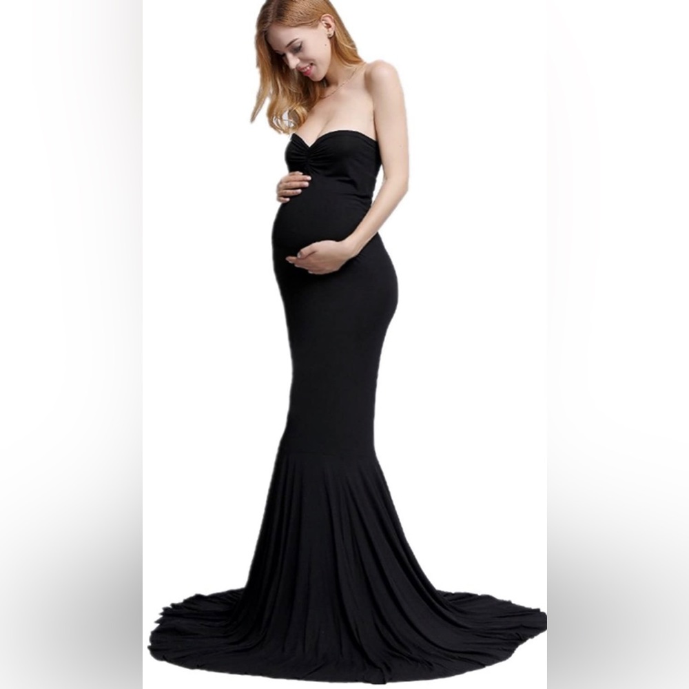 NWOT Women's Elegant Fitted Boob Tube on Top Maternity Dress One Size Fits ALL